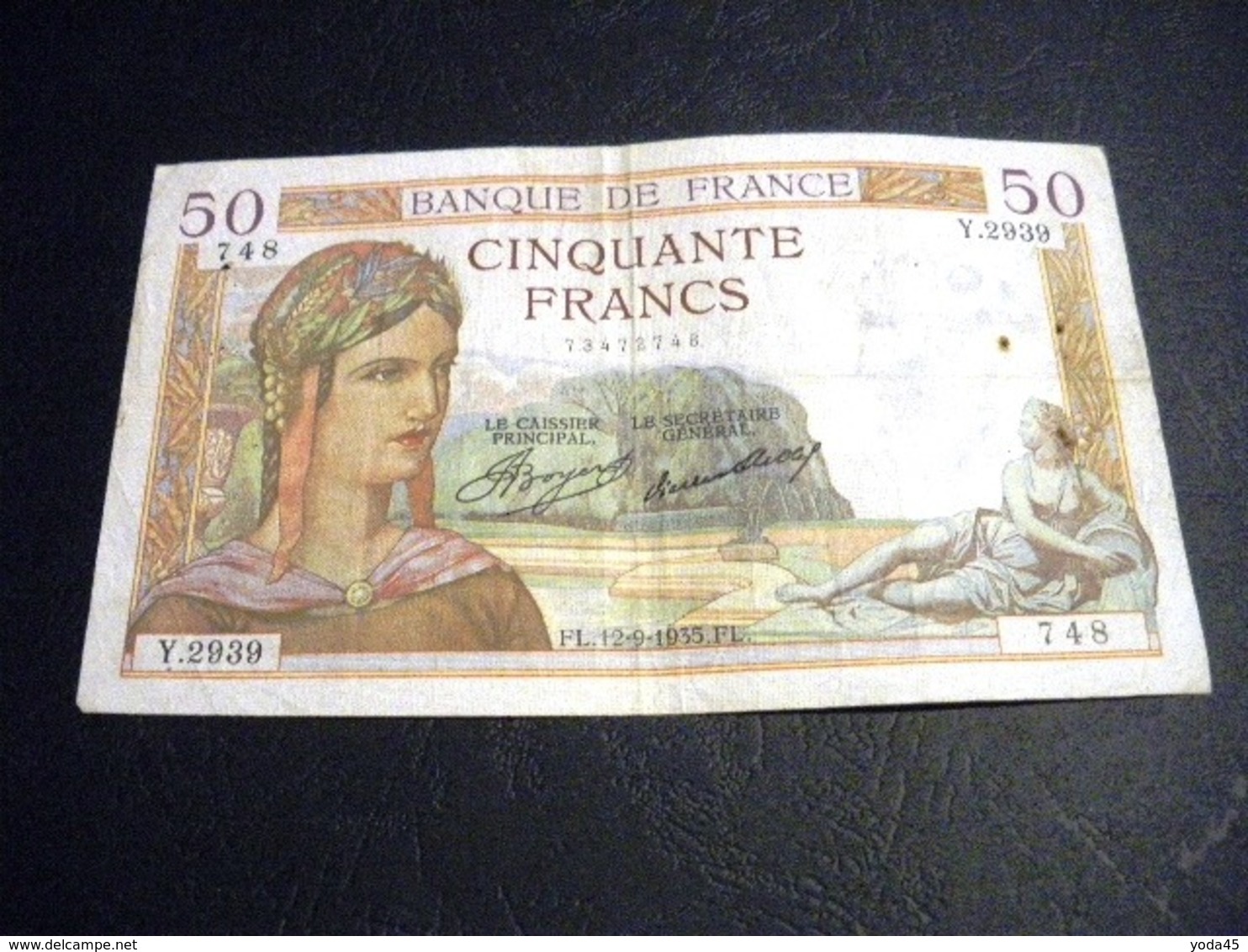 FRANCE 50 Francs 12/09/1935 "ceres", Pick N° 81  ,fayette N°17 (16), FRANCIA ,FRANKREICH , - 50 F 1934-1940 ''Cérès''