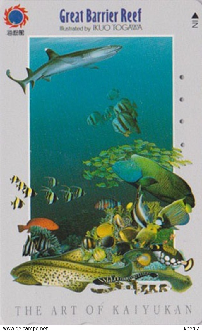 TC Japon / 110-011 - Série OSAKA RING OF FIRE - ANIMAL- POISSON & REQUIN SHARK Australia Reef - Japan Phonecard - 38 - Dauphins