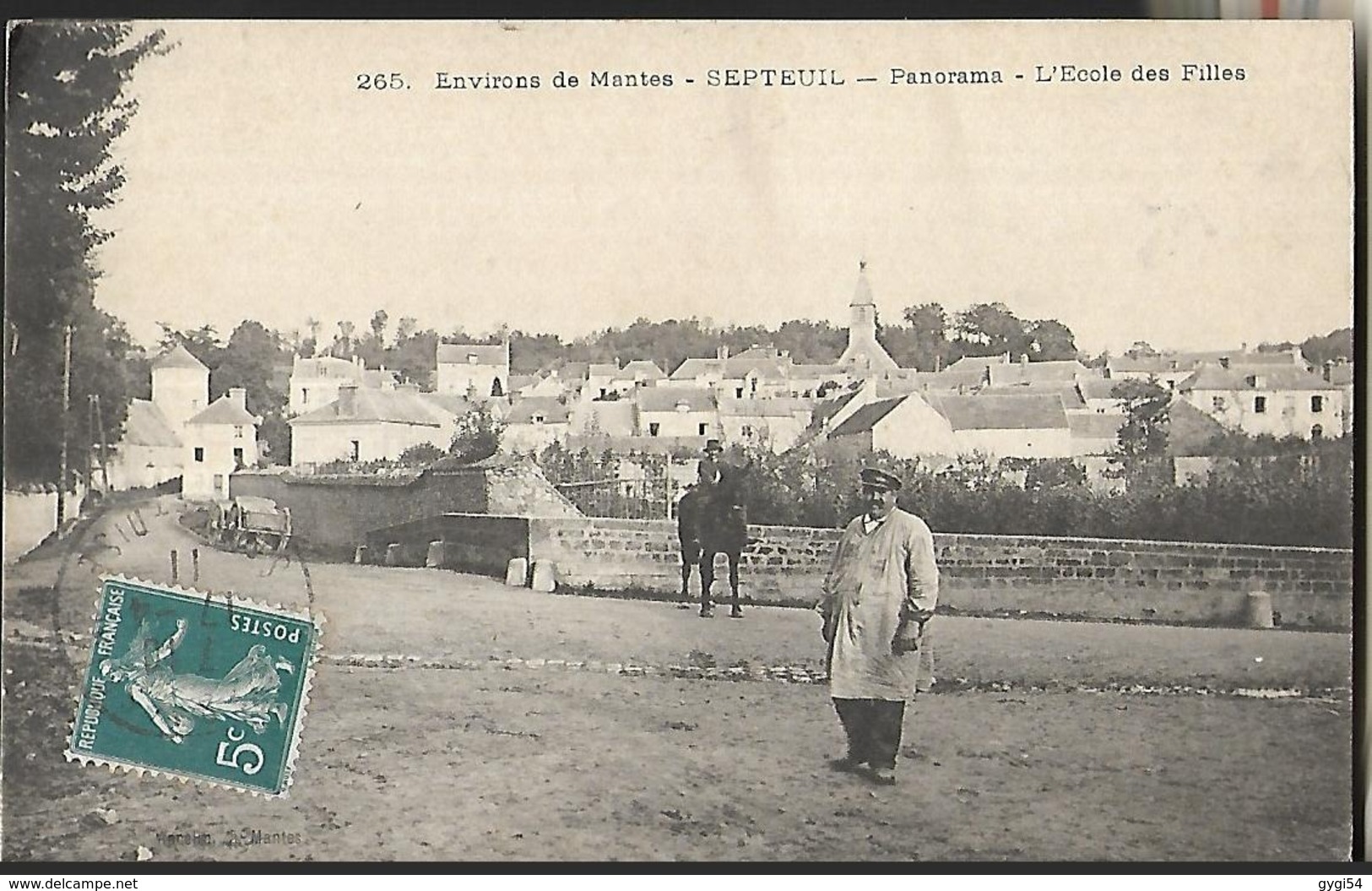 SEPTEUIL   78       PANORAMA L'ECOLE DES FILLES       CPA 1911 - Septeuil