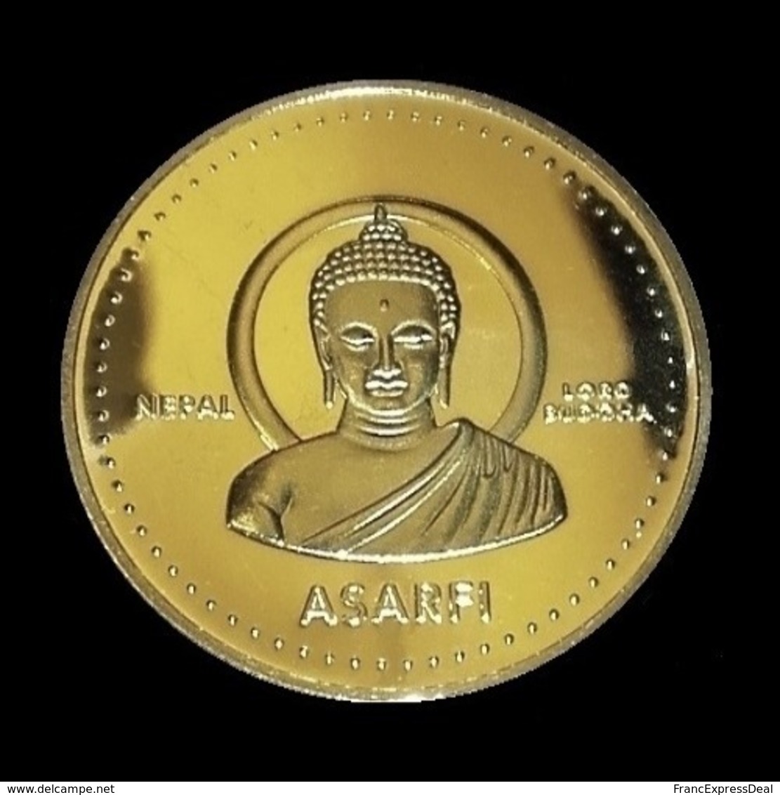 1 Pièce Plaquée OR ( GOLD Plated Coin ) - Bouddha Buddha Nepal Inde - Autres & Non Classés