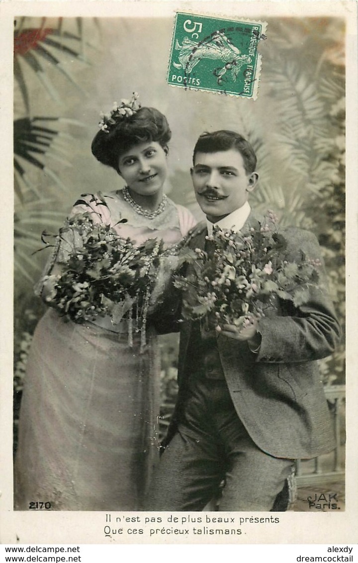 WW Lot 5 Cpa FANTAISIES. Bonne Année, Noël, Femmes Hommes Enfants Couple, Fleurs, Poisson Avril. Ajoutis - April Fool's Day