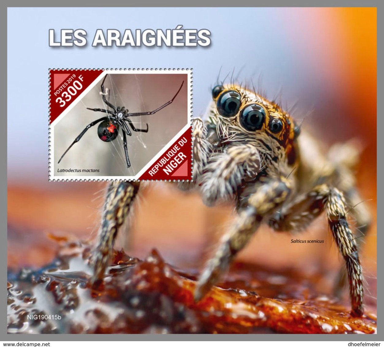 NIGER 2019 MNH Spiders Spinnen Araignees S/S - OFFICIAL ISSUE - DH1940 - Araignées