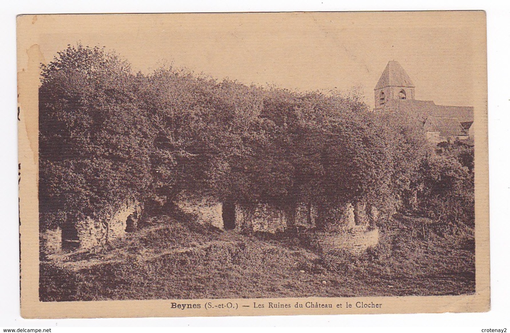 78 Beynes Les Ruines Du Château Et Le Clocher Edit Meyrenaud Tabac - Beynes