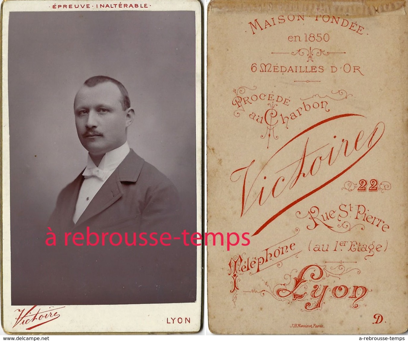 CDV Beau Portrait D'homme-bel état-photo Victoire à Lyon - Anciennes (Av. 1900)