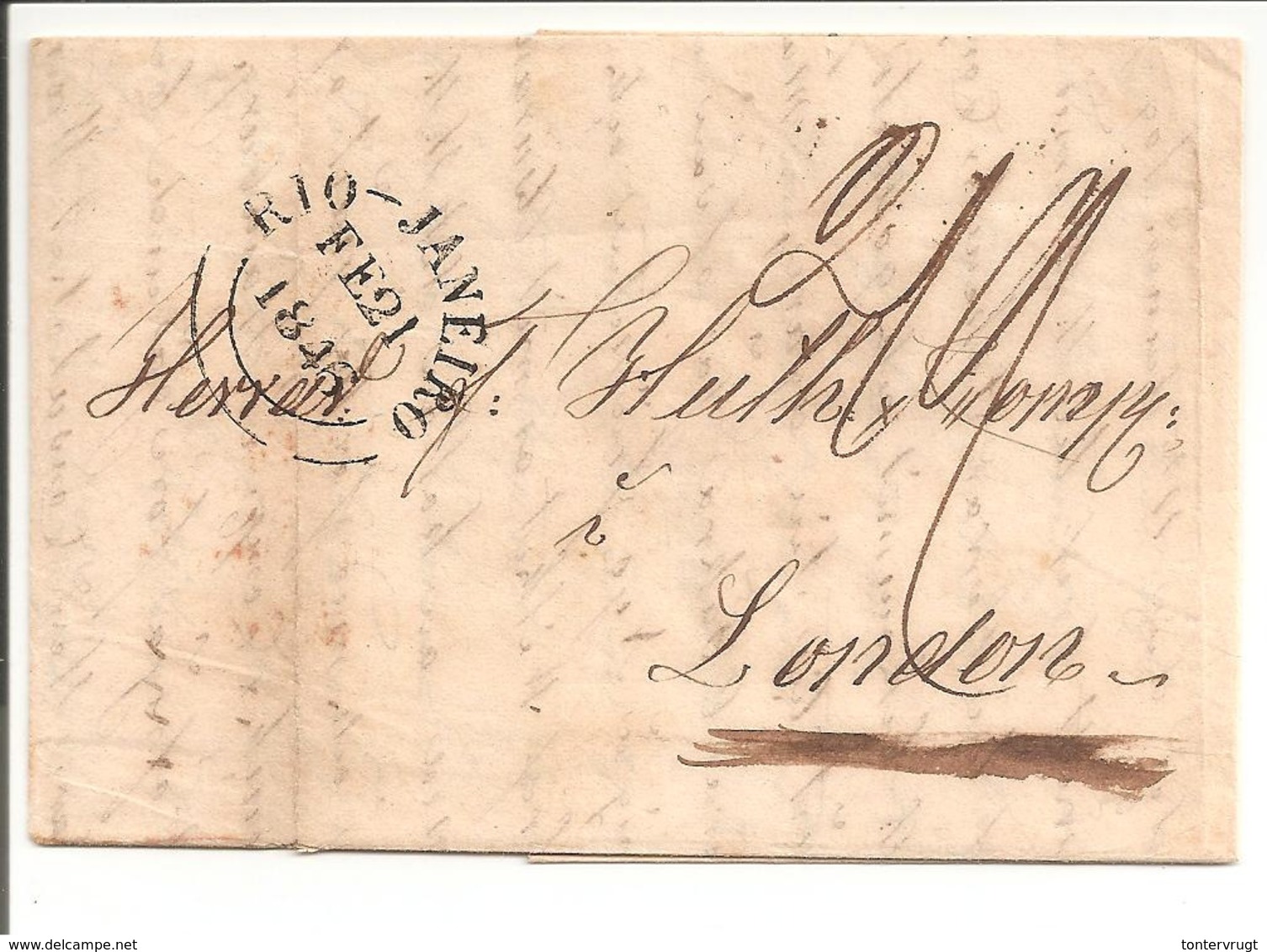 Rio Janeiro 21.2.1846>London - Prephilately