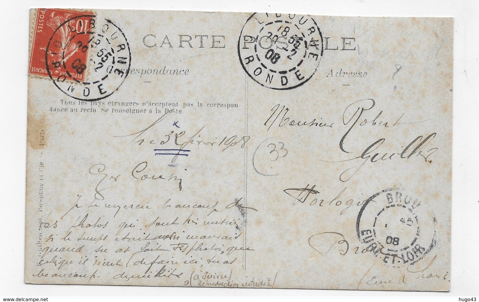 (RECTO / VERSO) CARTE STEREOSCOPIQUE - USINE CHIMIQUE EN GIRONDE EN 1908 - LIBOURNE - CPA VOYAGEE - 33 - Cartoline Stereoscopiche