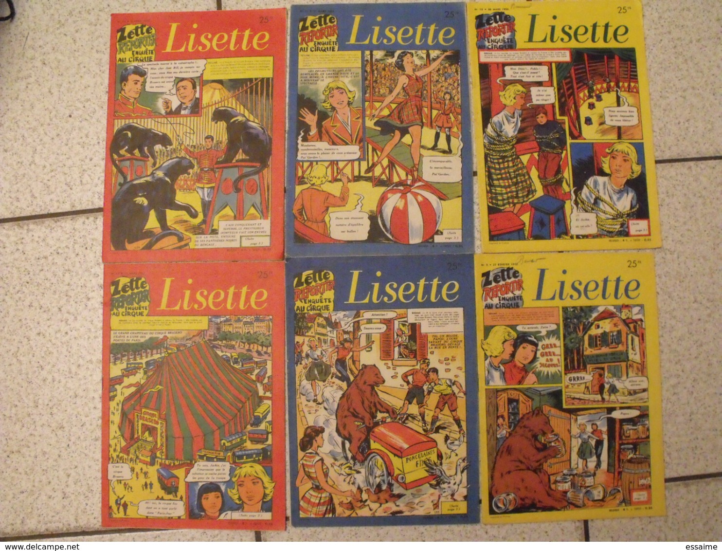 Lisette. 25 N° 1954-55. Revue Pour Fillette. Erik (nique Pat Prune) Marié (zette Reporter) Solveg Desrieux à Redécouvrir - Lisette