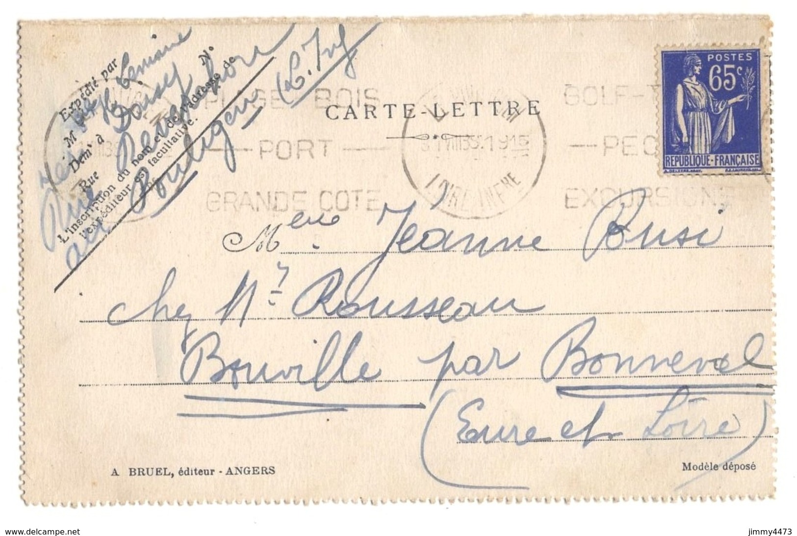 CPA Dentelées - LE POULIGUEN 44 Loire Inf. - Vue Générale Du Port En 1935 - Vieilles Voitures -  Edit. A. BRUEL - Angers - Le Pouliguen