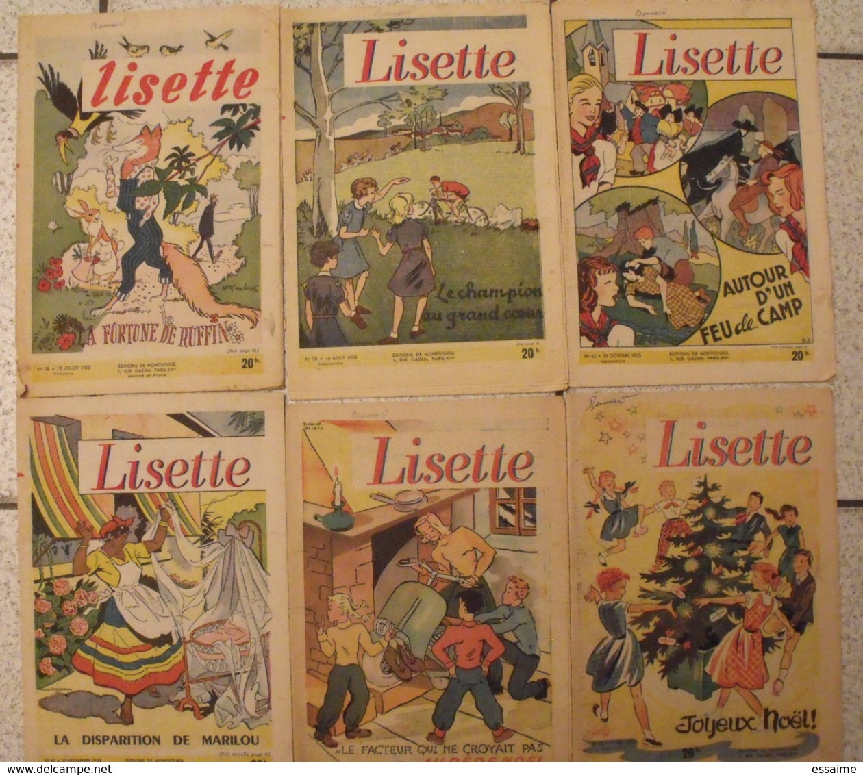 Lisette. 30 n° 1951-53. revue pour fillette. Erik (nique prune) dargier maitrejean monnier desrieux solveg à redécouvrir