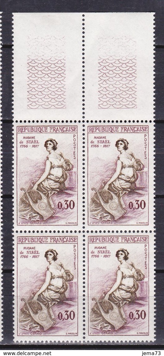 N° 1269 Madame De Staël :Beau Blocs De 4 Timbres Neuf Impeccable - Ongebruikt