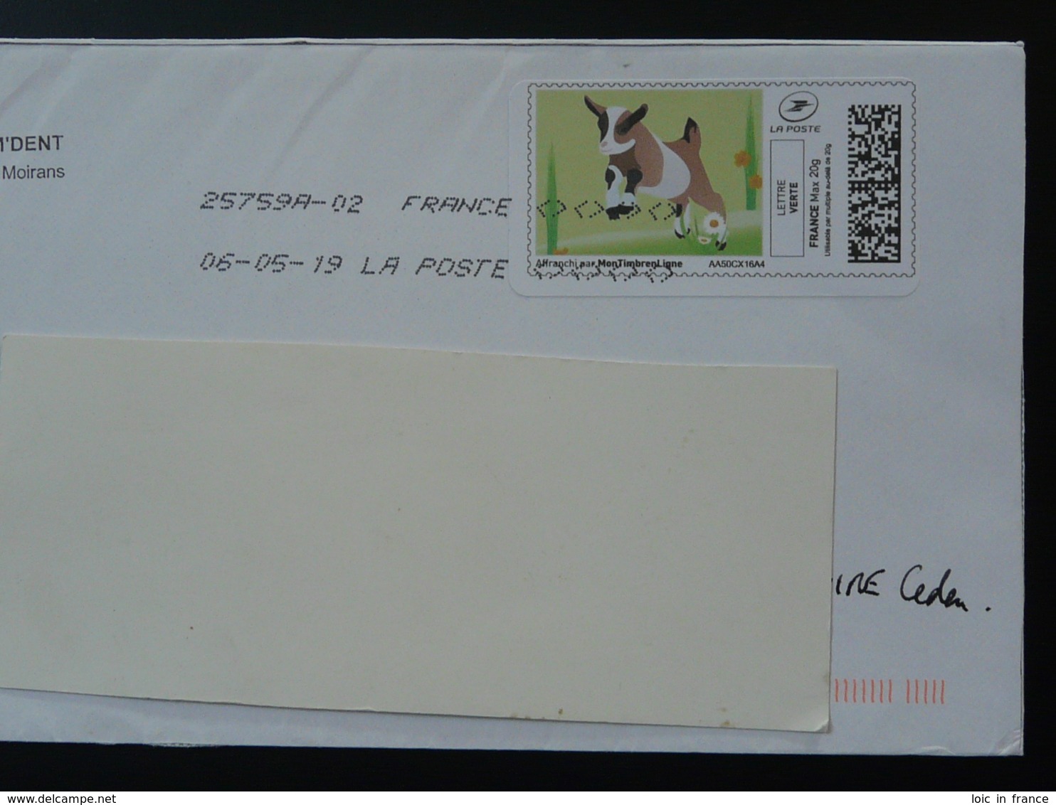 Chèvre Goat Timbre En Ligne Sur Lettre (e-stamp On Cover) TPP 4535 - Ferme