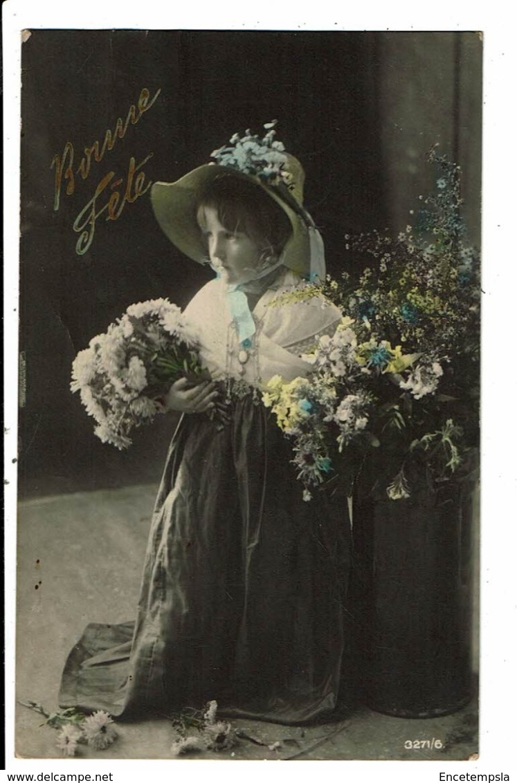 CPA-Carte Postale -France-Bonne Fête Avec Une Fillettes Portant Des Fleurs En 1907 VM7572 - Autres & Non Classés