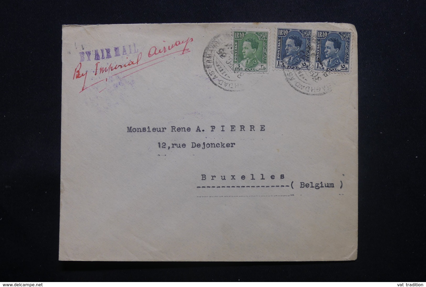 IRAQ - Enveloppe Commerciale De Baghdad Pour Bruxelles En 1935 , Affranchissement Plaisant - L 43709 - Iraq