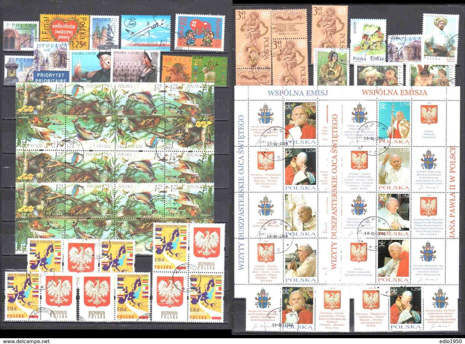 Poland 2004 - Complete Year Set + Combinations - Used - Ganze Jahrgänge