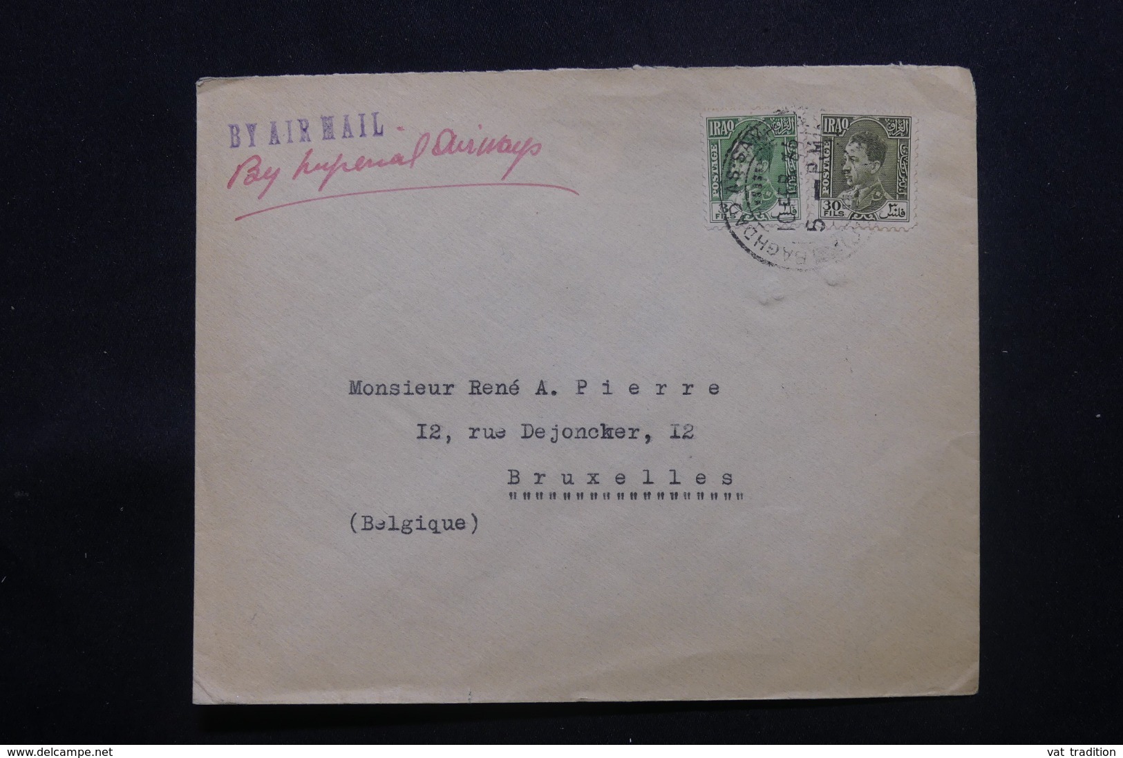 IRAQ - Enveloppe Commerciale De Baghdad Pour Bruxelles En 1936 , Affranchissement Plaisant - L 43711 - Iraq