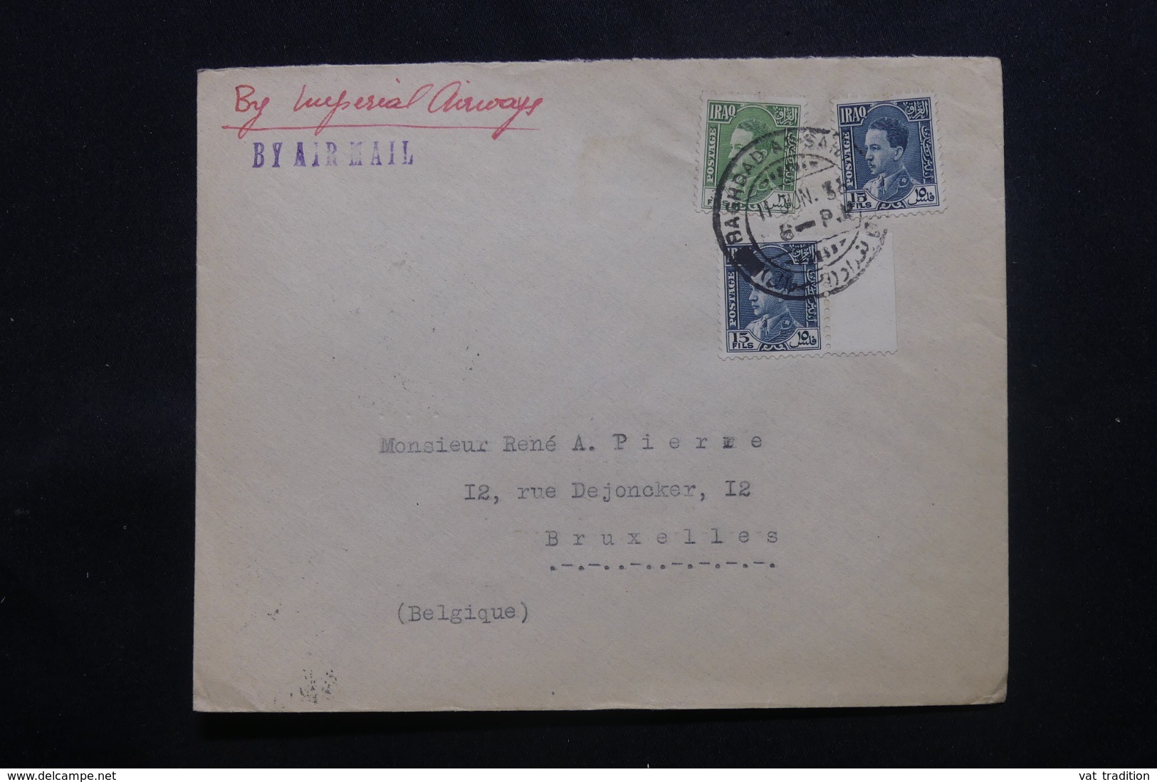 IRAQ - Enveloppe Commerciale De Baghdad Pour Bruxelles En 1936 , Affranchissement Plaisant - L 43714 - Iraq