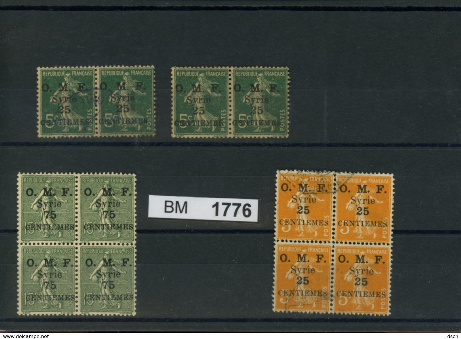 BM1776, Syrien, Xx,x,o, Sammlungsauflösung,  2 X 4-er Block + 2 Paare, Evtl. Aufdruckfehler Auf A6 K. - Syrien