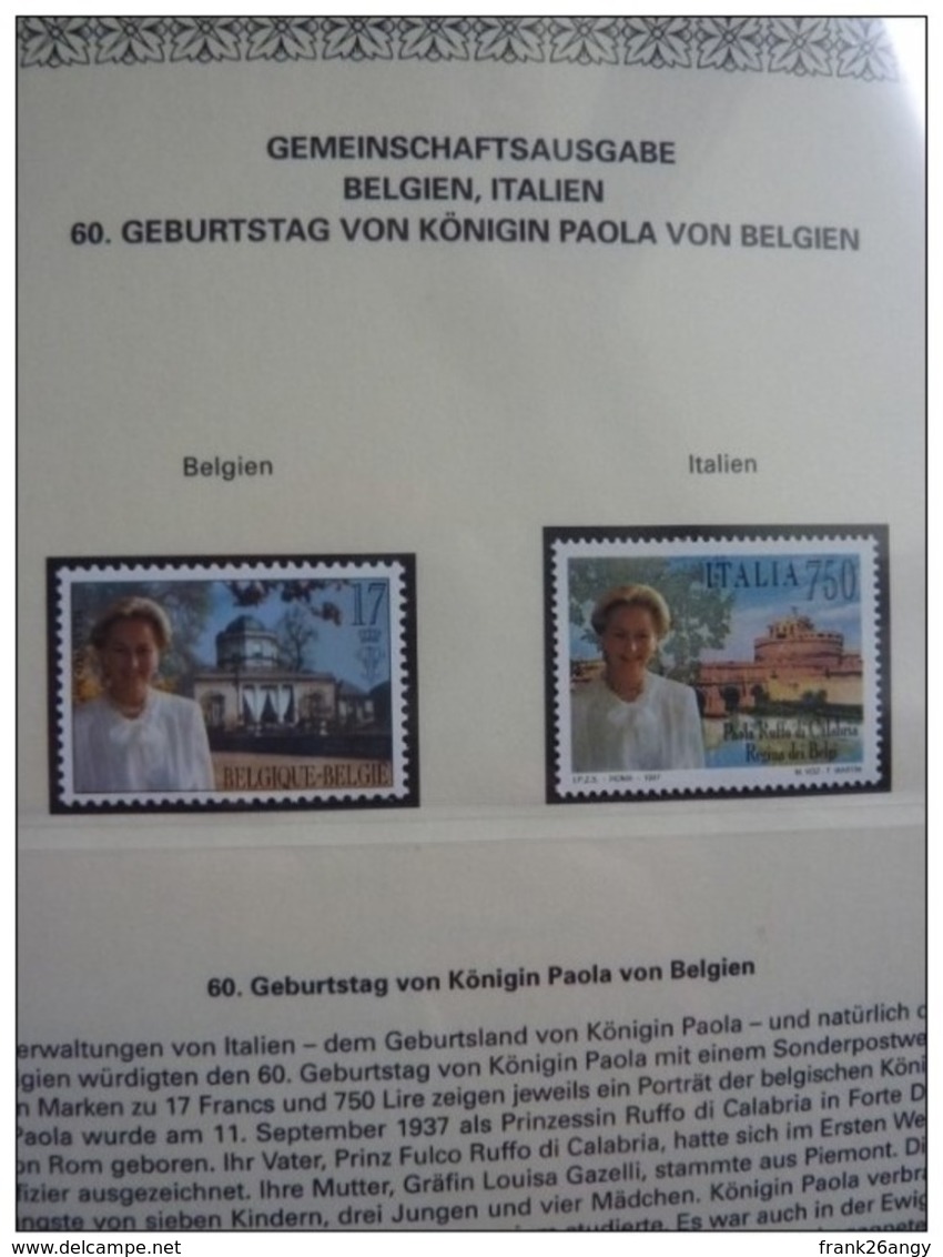 Emissioni Congiunte 1997, Queen Paola Joint Issue Italy 2 Serie Cpl. 2v. Nuovi** Perfetti - Gemeinschaftsausgaben