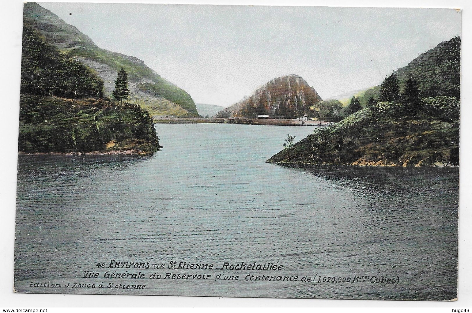 (RECTO / VERSO) ROCHETAILLEE EN 1910 - N° 48 - VUE GENERALE DU RESERVOIR - Ed. AQUA PHOTO - BEAU CACHET - CPA COULEUR - Rochetaillee