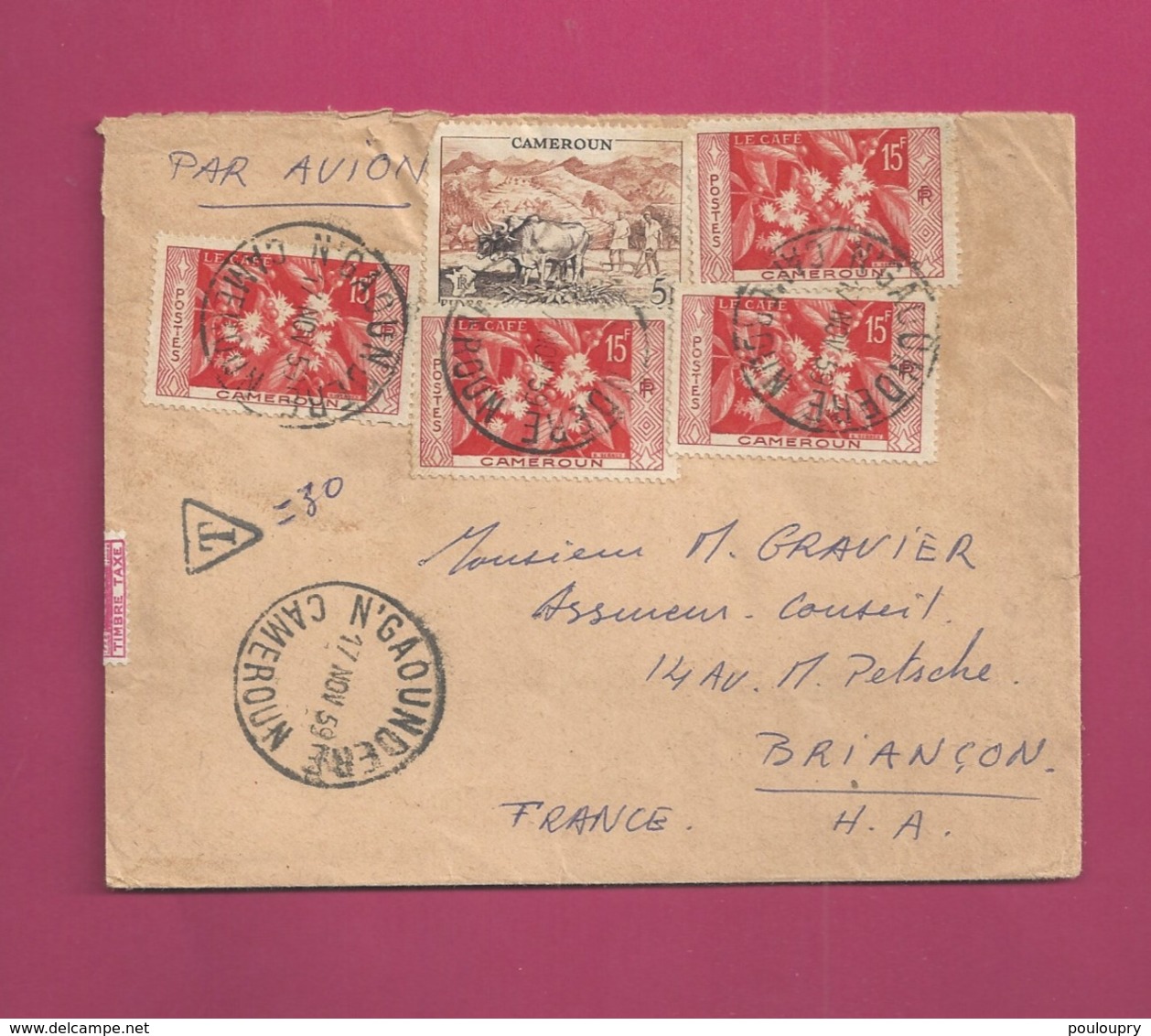 Lettre Taxée De 1959 Pour La France - YT N° 300 Et 304 X 3 - Taxe YT N° 85 En Bande De 6 - Lettres & Documents