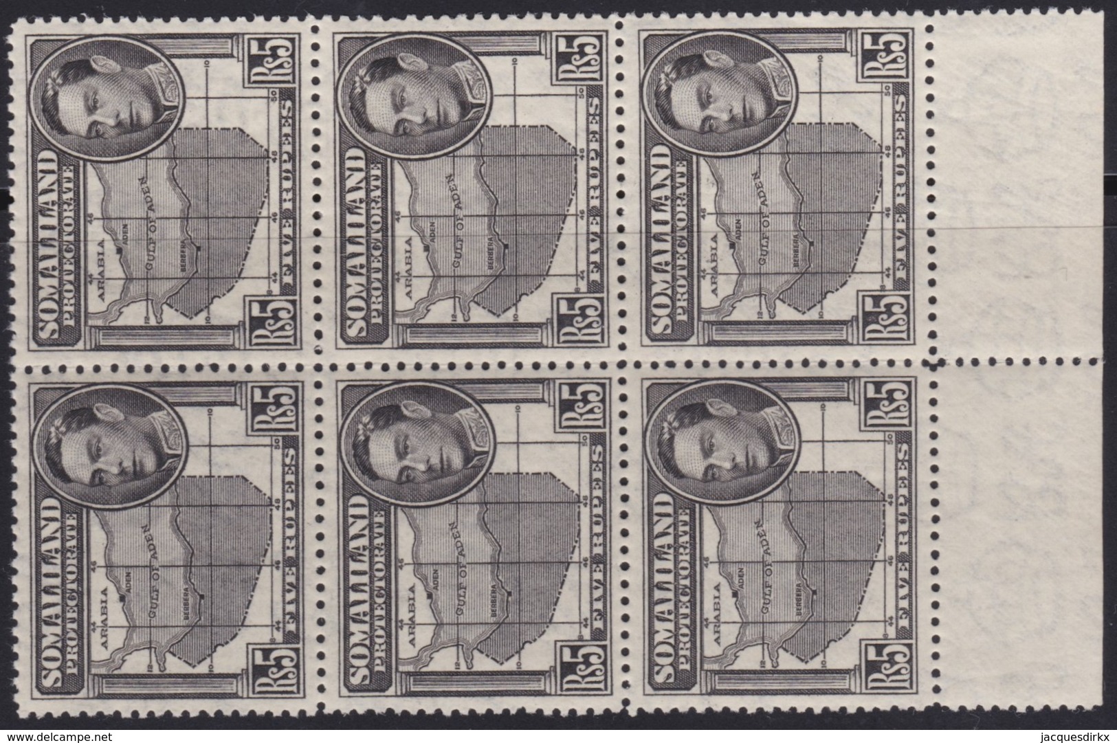 Somaliland       .   Yvert  87 (6x)    .    (2 Scans)     .   **     .   Postfris   .    /    .   MNH - Somaliland (Protectorate ...-1959)