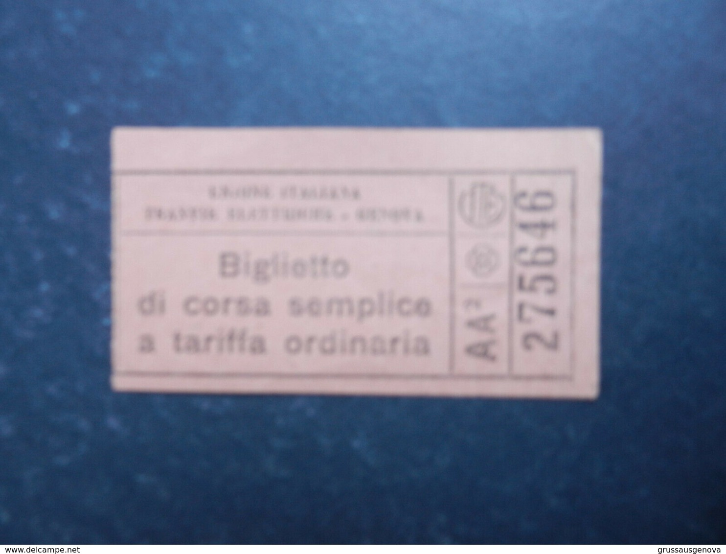 19992) BIGLIETTO UITE UNIONE TRANVIE ELETTRICHE GENOVA ORDINARIA CORSA SEMPLICE - Europe