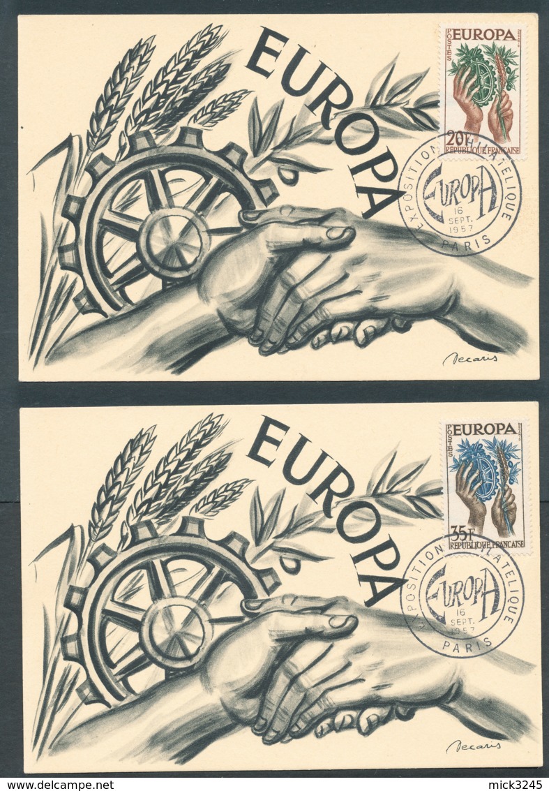 Lot De 4 Cartes Europa 1957 Paris Et Strasbourg - 1957