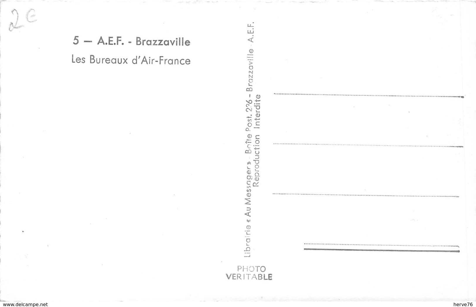 CONGO-BRAZZAVILLE - A.E.F. - Les Bureaux D'Air France (CPSM Petit Format) - Brazzaville