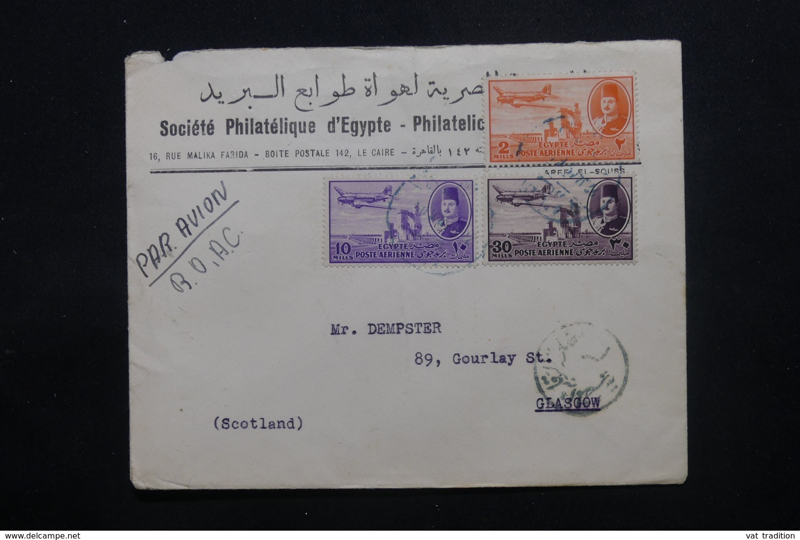 EGYPTE - Enveloppe Du Caire Pour Glasgow , Affranchissement Plaisant - L 43776 - Covers & Documents