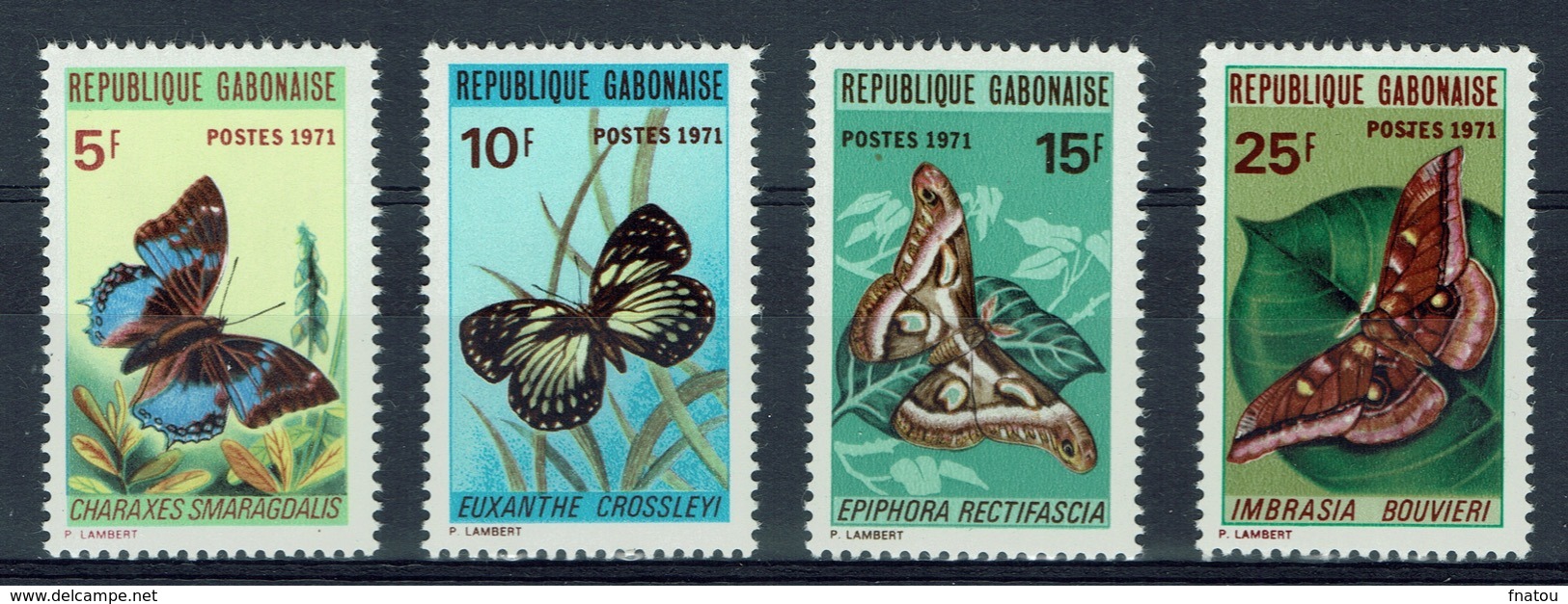 Gabon, Butterflies, 1971, MNH VF  complete Set Of 4 - Gabon (1960-...)