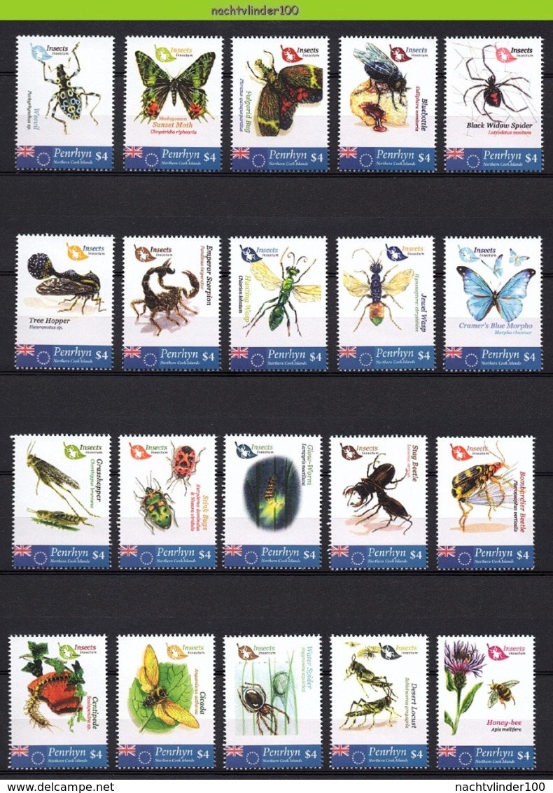 Nff112 FAUNA TOR KEVER VLINDERS BIJEN SPINNEN BEES WASP FLY SPIDERS BUTTERFLIES INSECTS BUG BEETLE PENRHYN 2012 PF/MNH - Andere & Zonder Classificatie