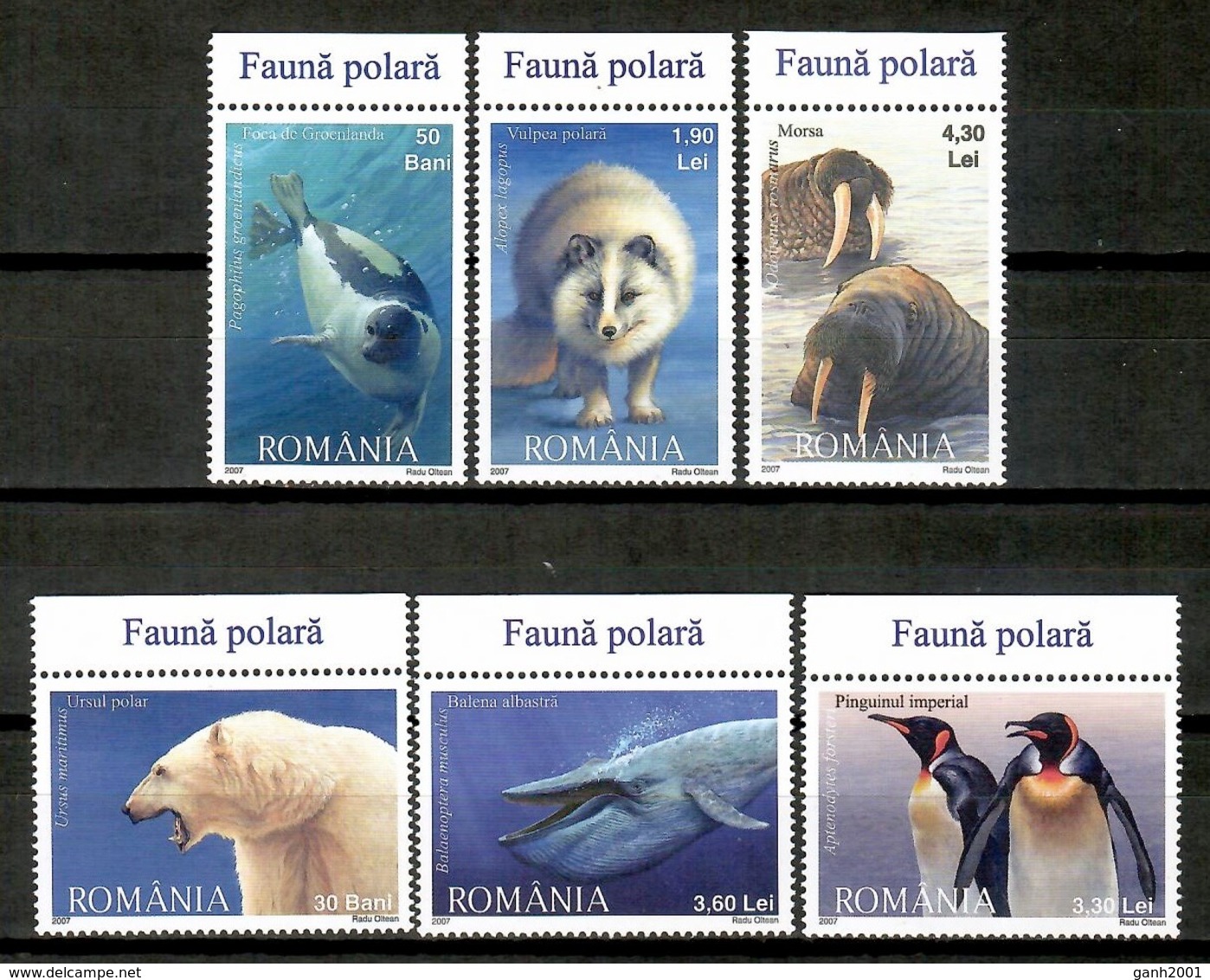 Romania 2007 Rumania / Polar Fauna Birds Mammals Whales Bear MNH Aves Mamiferos / Cu13923  5-23 - Otros & Sin Clasificación