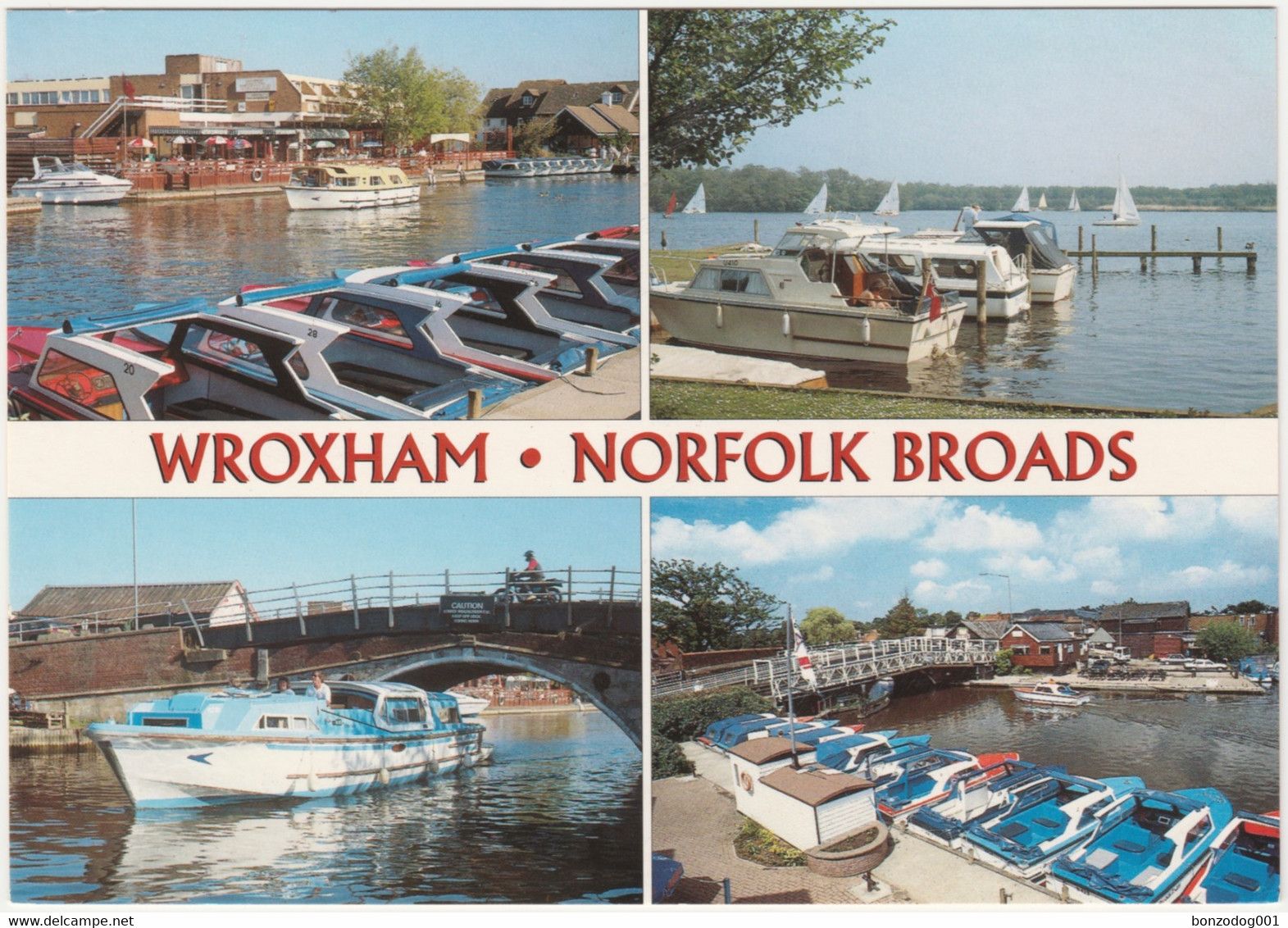 Wroxham, Norfolk Broads Multiview. Day Boats, Hotel Wroxham. Unposted - Autres & Non Classés