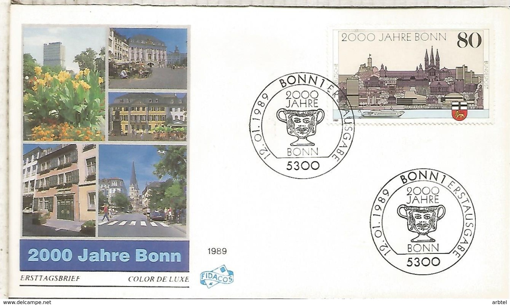 ALEMANIA FDC BONN 1989 2000 JAHRE BONN ARQUITECTURA - Monumentos