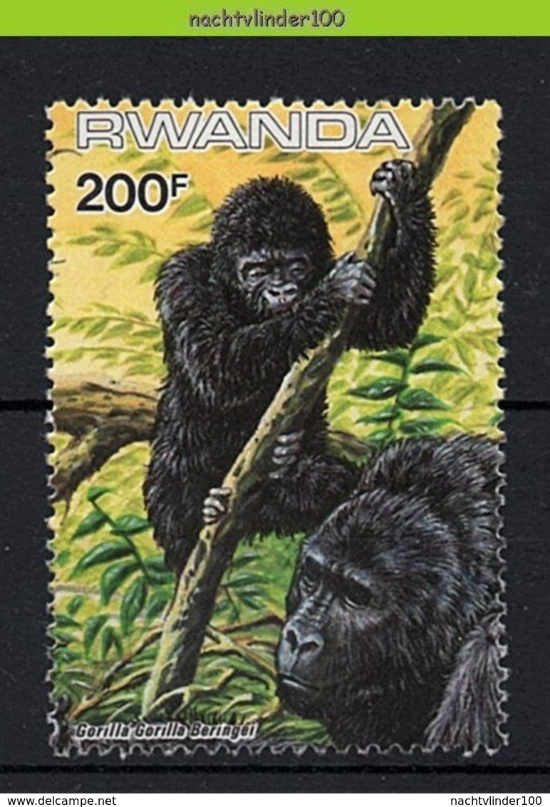 Nff120 'WWF' FAUNA MENSAAP APEN ZOOGDIEREN GORILLA PRIMATE MONKEYS MAMMALS APES AFFEN SINGES RWANDA 1985 PF/MNH - Gorilla's