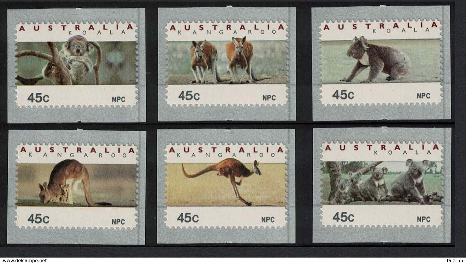 Australia Kangaroo Koala Self-adhesive CPL Inscr 'NCP' MNH SG#1459-1464 - Ungebraucht