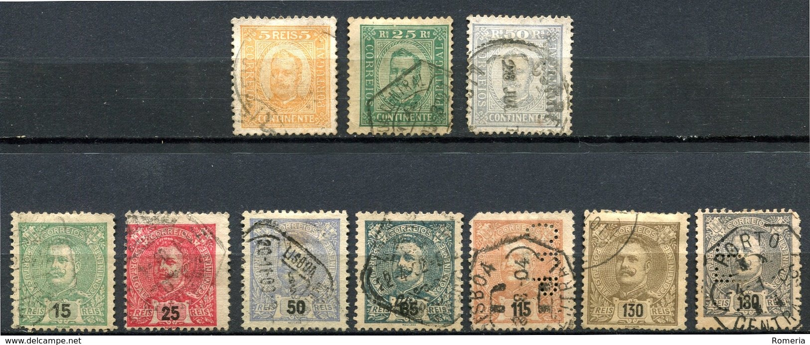 Portugal - 1885/1905 - Lot Timbres Effigie Charles 1er - Oblitérés - Nºs Dans Description - - Usado