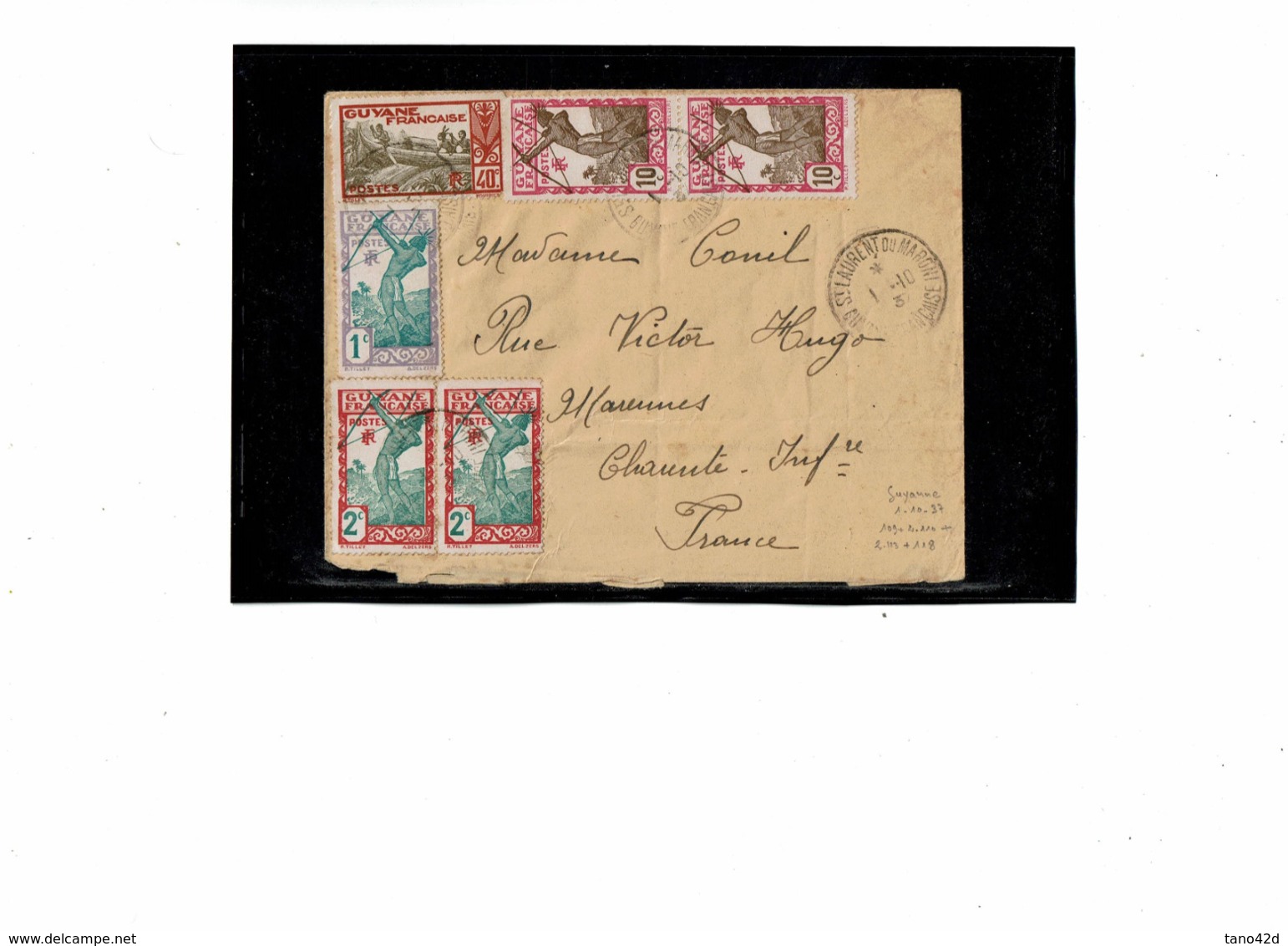 LCTN57/5 -  GUYANE FR.SE LETTRE OCTOBRE 1937 - Lettres & Documents