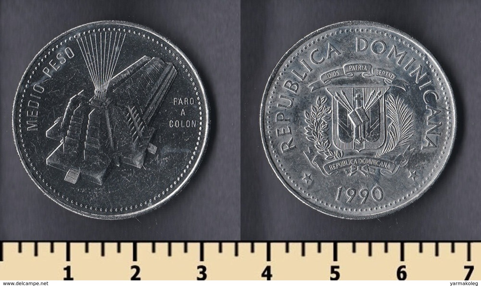 Dominicana 1/2 Peso 1990 - Dominikanische Rep.