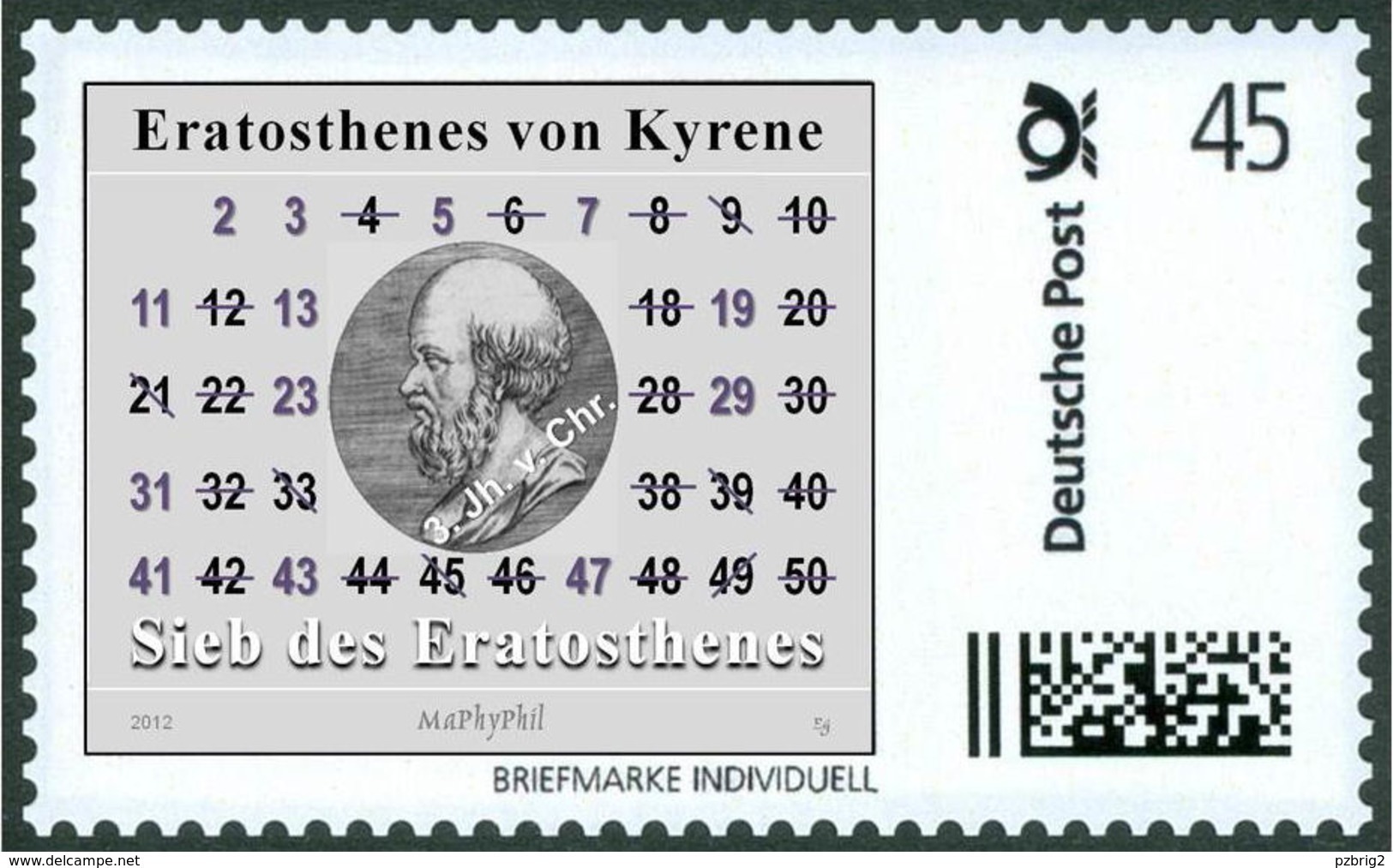 ERATOSTENES - Sieve Of Eratosthenes, Primes - Mathematician, Mathematics -  Marke Individue - Sonstige & Ohne Zuordnung