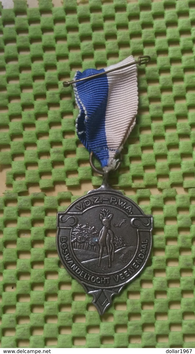 Medaille :Netherlands  -   V.D.Z - P.W.A Boswandeltocht Veenendaal  / Vintage Medal - Walking Association - Andere & Zonder Classificatie