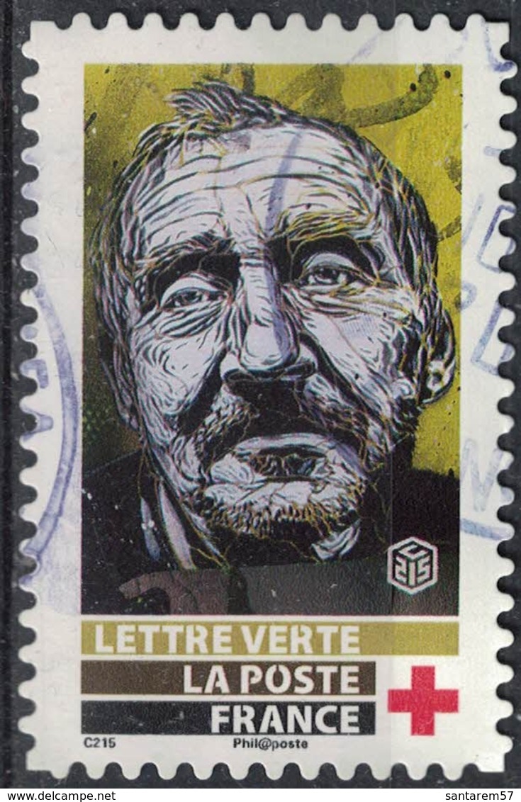 France 2019 Oblitéré Rond Used Street Art Visages Par Christian Guémy Alias C215 Timbre N° 4 Y&T 1726 SU - Oblitérés