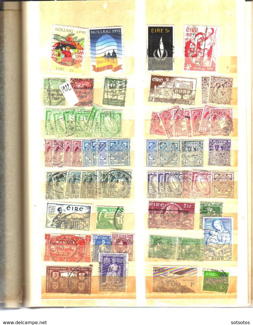 EIRE: Collection of 430 (+3 booklets) stamps, mainly ysed (some mint and some in se tenant or blocks)