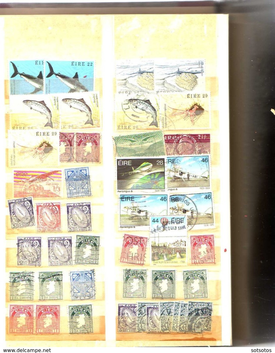 EIRE: Collection of 430 (+3 booklets) stamps, mainly ysed (some mint and some in se tenant or blocks)