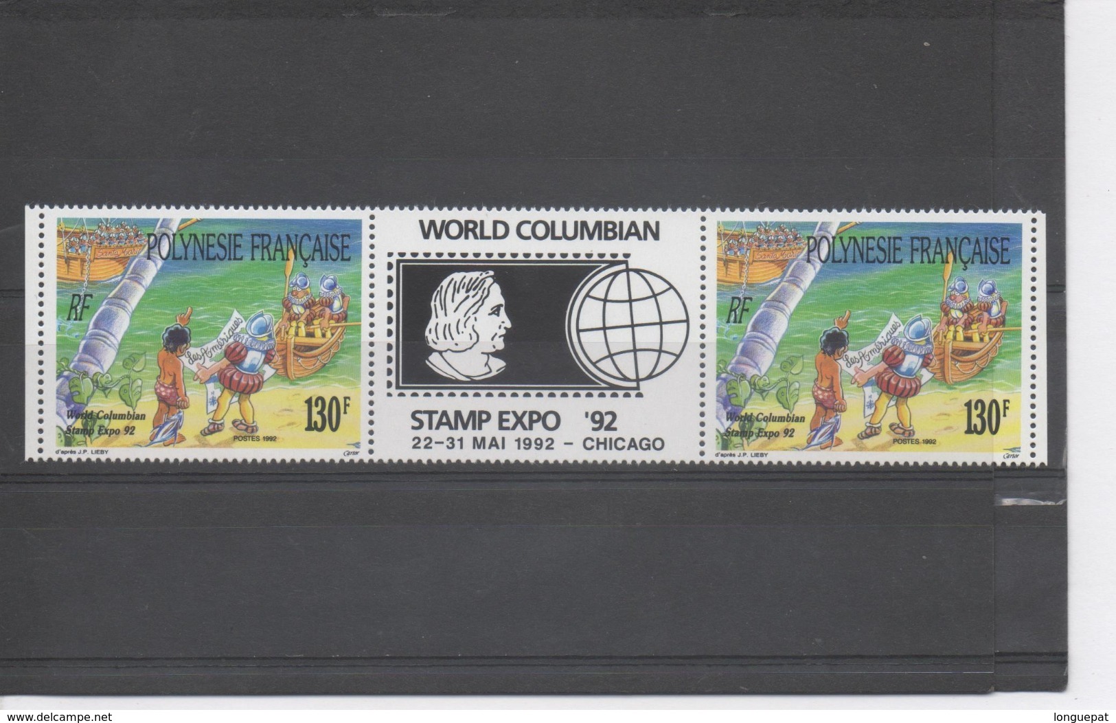 POLYNESIE Française - Les Découvreurs De L'Amérique S'étaient Trompés - Exposition Philatélique "World Columbian Stamp - Neufs