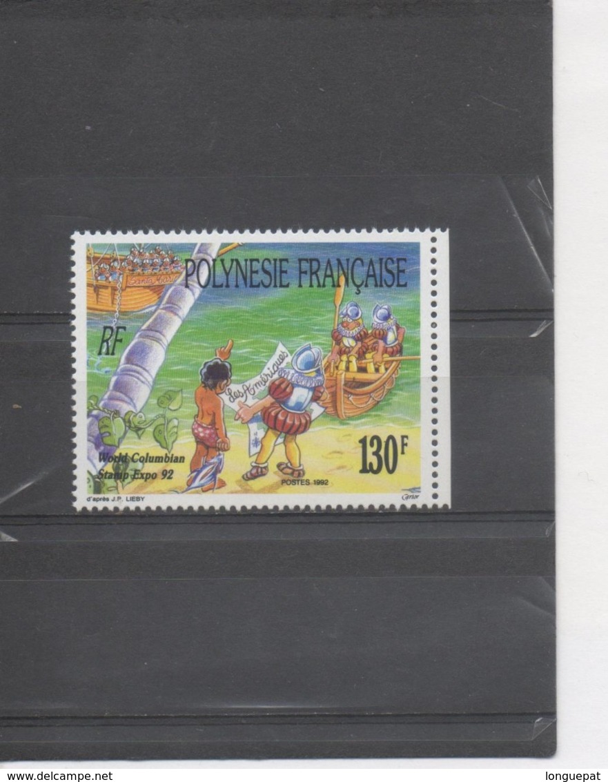 POLYNESIE Française - Les Découvreurs De L'Amérique S'étaient Trompés - Exposition Philatélique "World Columbian Stamp - Ungebraucht