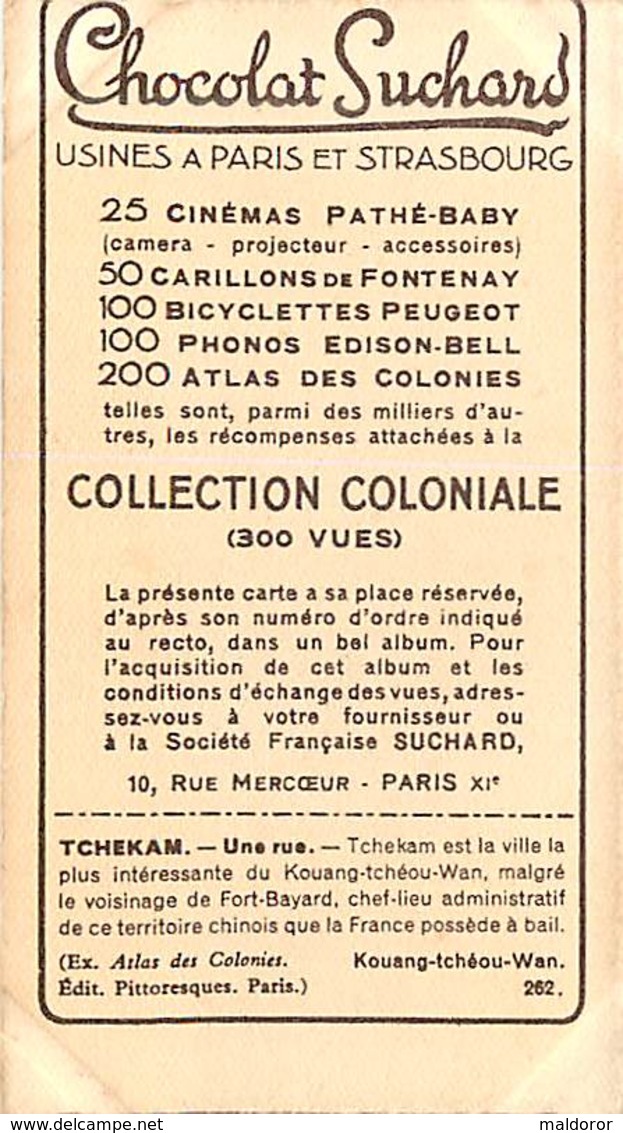 S9  INDOCHINE TCHEKAM  10,5 X 6,5cm TRADECARD CHOCOLATE Colonies Asie - Autres & Non Classés