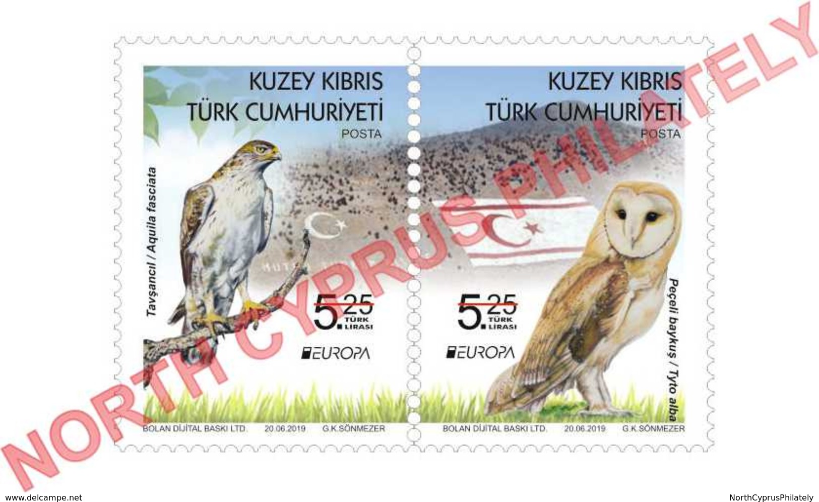 2019 TURKISH CYPRUS ZYPERN CHYPRE CIPRO " Europa - Bird - Owl - Eagle " MNH - 2019