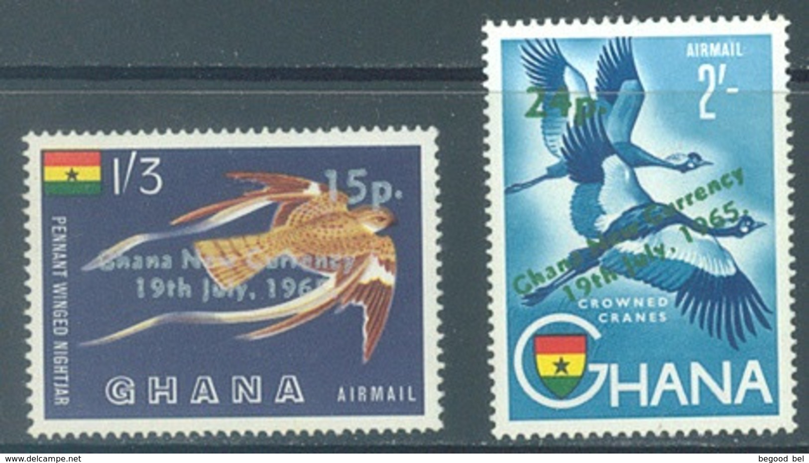 GHANA - 1965 - MNH/** - OVERPRINT - Yv PA 11-12  Mi 235-236 - Lot 20424 - Ghana (1957-...)