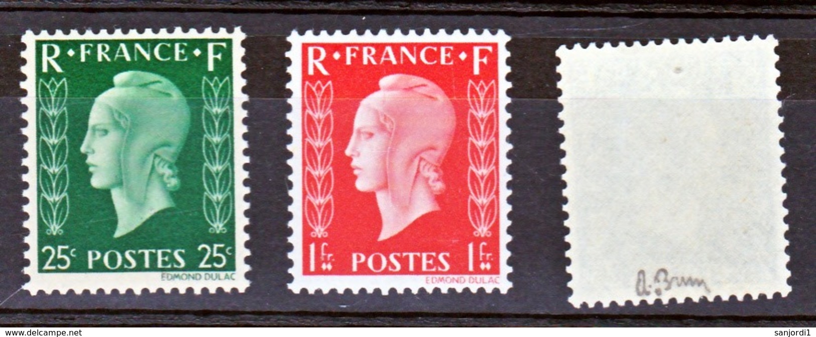 France 701 A/701 C Marianne De Dulac, 1 Timbre Signé, Neuf ** TB  MNH Sin Charnela Cote 825 J - Neufs